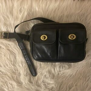 Coach | Vintage Bum Bag | M-L | Rare | Double Pocket Gold Turnlocks
